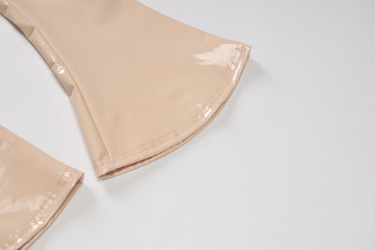 Conjunto Espejo: Blusa Manga Larga Cuello Redondo + Pantalón Acampanado - Image 10