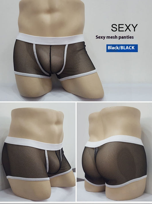 Bóxers Transparentes de Malla Cintura Baja para Hombre - Image 14