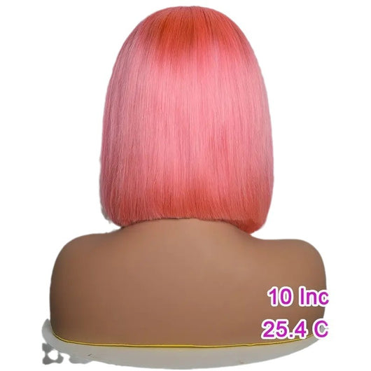 Peluca Frontal de Encaje Cabello Liso Medio Corto para Mujeres - Image 5