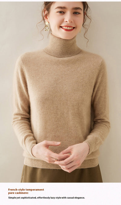 Suéter Cuello Alto de Cachemira Pura para Mujer - Image 33