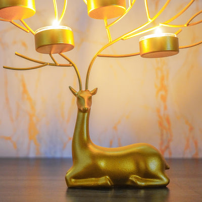 Candelabro Navideño de Hierro Forjado con Reno - Decoración Romántica - Image 8