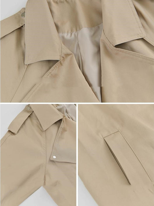 Gabardina Larga Caqui Estilo Británico para Mujer - Elegancia Versátil - Image 8