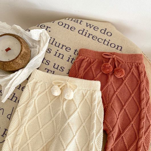 Pantalones Largos Tejidos con Patrón Rombo para Bebés Niños y Niñas - Image 18