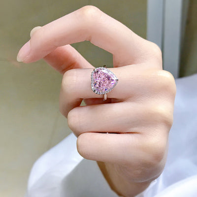 Anillo de Corazón en Plata Esterlina con Diamante de Alto Carbono Corte Hielo - Image 9