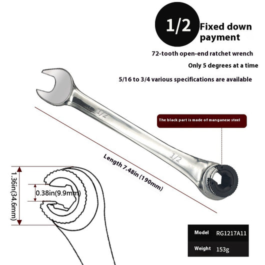 Llave Inglesa Ajustable con Carraca de Tubo Abierto - Image 17