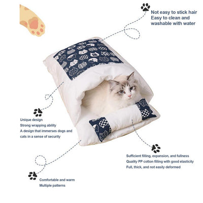 Cama Térmica para Gatos con Saco de Dormir Removible y Almohada - Image 10