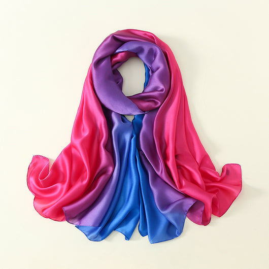 Pañuelo de Seda con Degradado de Colores para Mujer - Image 9