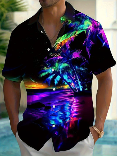 Camisa Manga Corta Hombre Estampado Floral 3D - Image 18