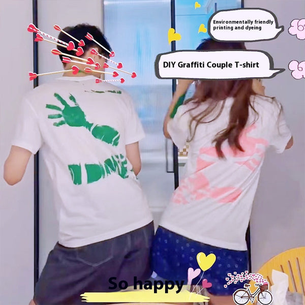 Playera para Pareja Blanca DIY Hug 520 - Regalo Romántico Personalizable