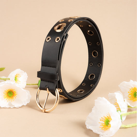 Cinturón Metal Punk para Mujer con Corazón Calado - Estilo Hip Hop Negro - Image 8