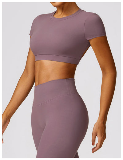 Top Deportivo Ajustado Antiimpacto con Manga Corta para Yoga - Image 13