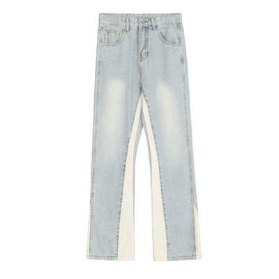 Pantalones Vaqueros Casuales con Diseño Patchwork para Hombre - Image 9