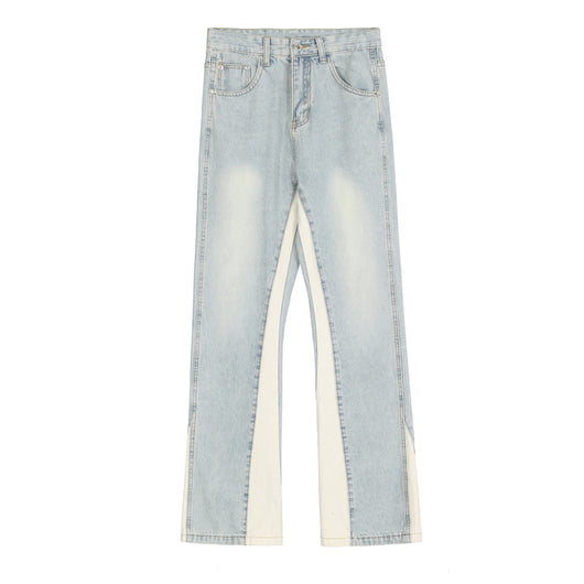 Pantalones Vaqueros Casuales con Diseño Patchwork para Hombre - Image 9