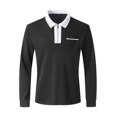 Polo Deportivo Hombre Otoño Cierre de Cremallera Cuello Solapa Algodón - Image 27