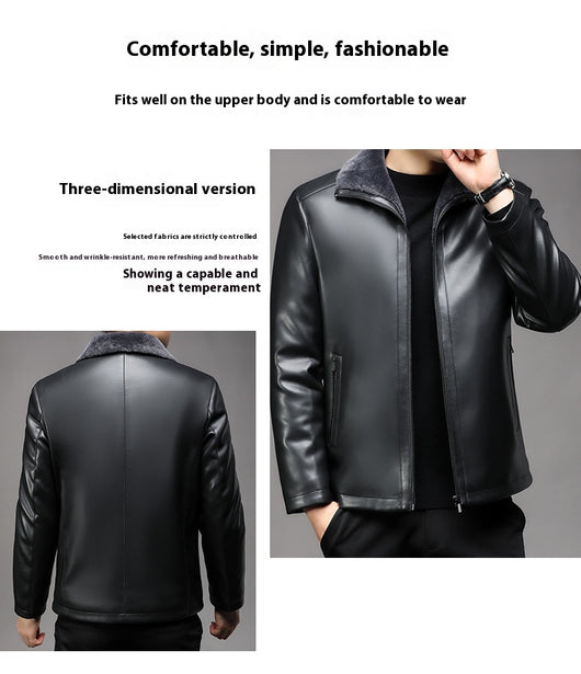 Abrigo de Cuero Premium con Cuello de Piel y Forro Polar Térmico - Image 15