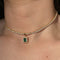 Collar Clavícula Gema Cuadrada Strass Lujo Nicho Dulce para Mujer