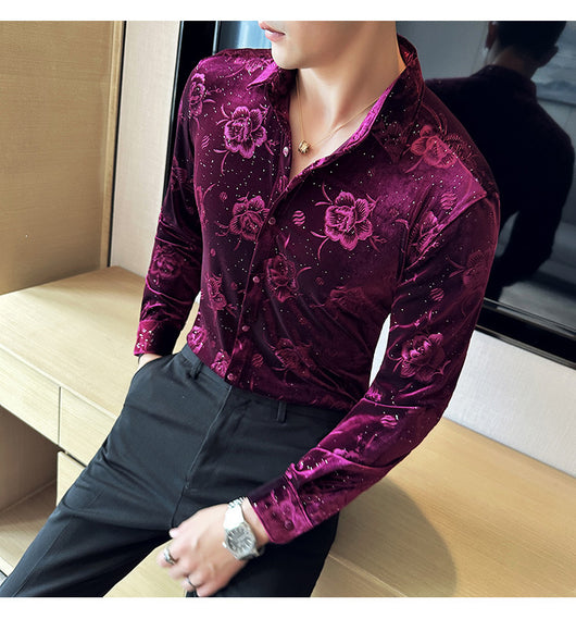 Ropa Elegante en Terciopelo Dorado para Hombre Talla Grande - Image 9