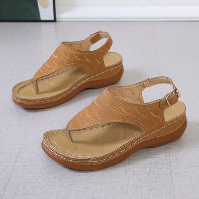 Sandalias Cuña Mujer - Chanclas Cómodas Color Sólido - Image 32