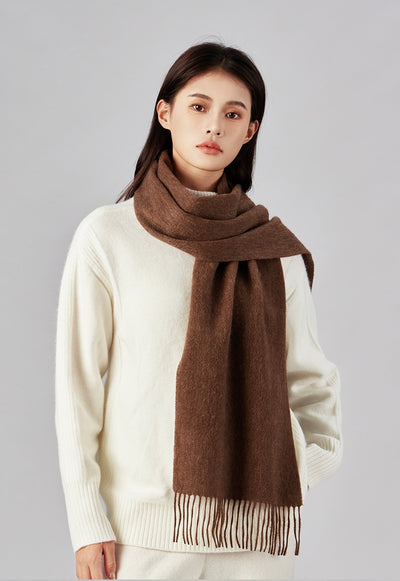 Bufanda de Lana Premium Gruesa para Invierno - Colores Sólidos Versátiles - Image 34