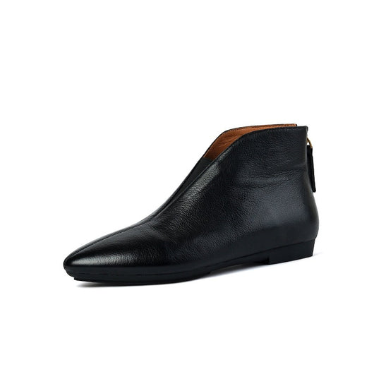 Botines Retro de Cuero con Tacón Bajo y Cierre Trasero - Image 6