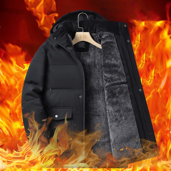 Abrigo Acolchado Térmico para Hombre Adulto Mayor - Chaqueta Gruesa con Capucha