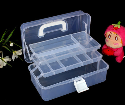Caja de herramientas artística de 2 niveles con compartimentos - Image 30