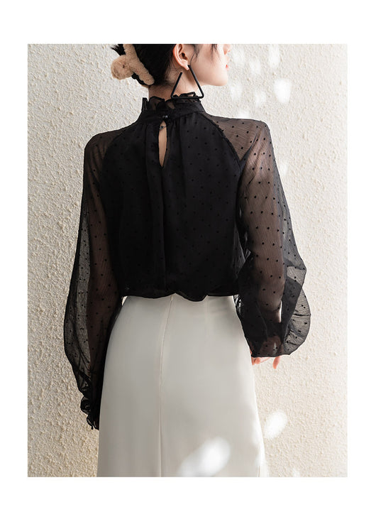Blusa Larga de Gasa con Lunares para Mujer - Image 19