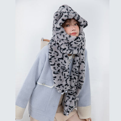 Conjunto 3 en 1: Gorro, Bufanda y Guantes con Estampado de Patitas - Image 4