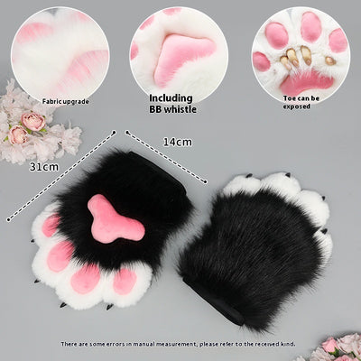 Guantes de Felpa Artesanales para Disfraz de Bestia - Garras Peludas Roleplay - Image 2