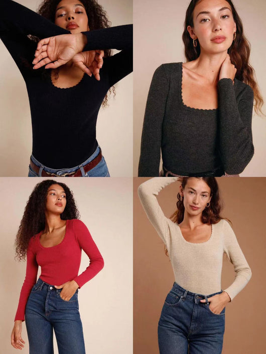 Suéter Tejido Cuello Amplio Manga Larga para Mujer - Image 2
