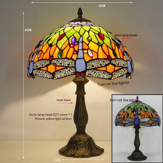 Lámpara de Mesa Libélula Tiffany con Piedra - Retro para Dormitorio y Sala - Image 7