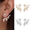 Aretes Dobles de Diamante y Circón - Diseño Europeo y Americano