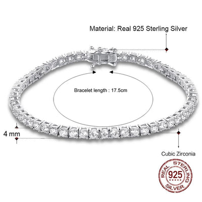 Pulsera de Plata S925 Cadena de Tenis 17-19cm Largo Ajustable - Image 5