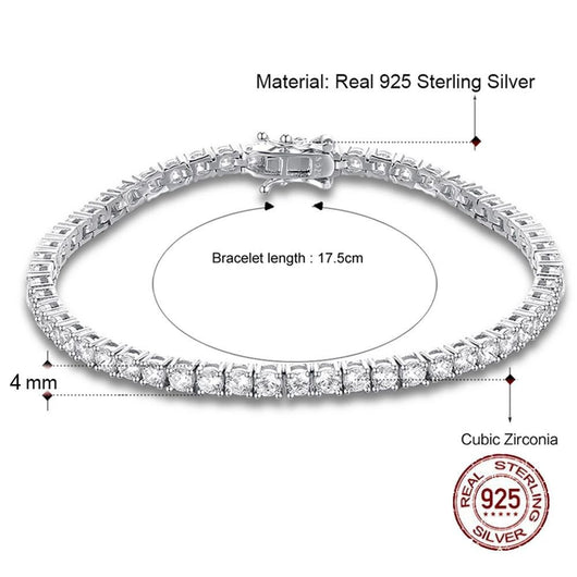 Pulsera de Plata S925 Cadena de Tenis 17-19cm Largo Ajustable - Image 5
