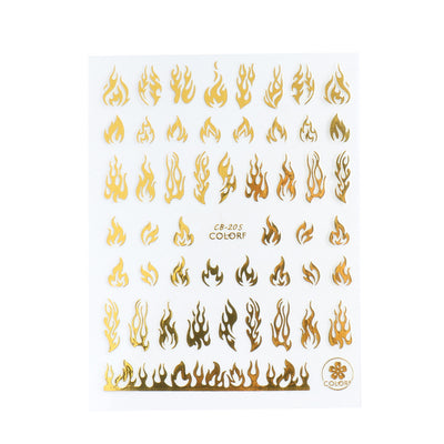 Calcomanías de Uñas Flame Series Oro, Plata y Bicolor - Image 8