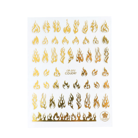 Calcomanías de Uñas Flame Series Oro, Plata y Bicolor - Image 8