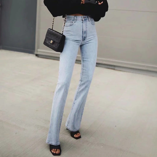 Jeans Retro Slim Micro Acampanados para Mujer - Estilo Europeo y Americano