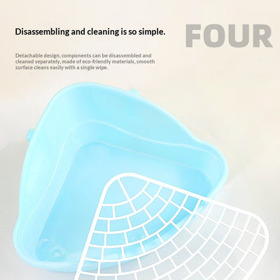 Inodoro Triangular para Conejos - Bandeja de Higiene Portátil - Image 4