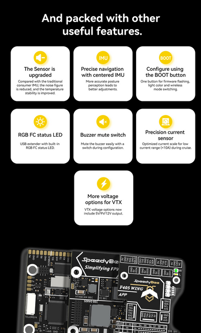 Controlador de Vuelo SpeedyBee F405 Wing con APP - Image 32
