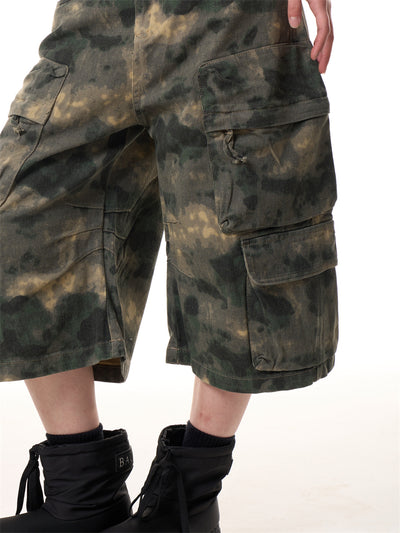 Pantalones Cargo Cortos Camuflaje Retro - Diseño Holgado Unisex con Múltiples Bolsillos - Image 14