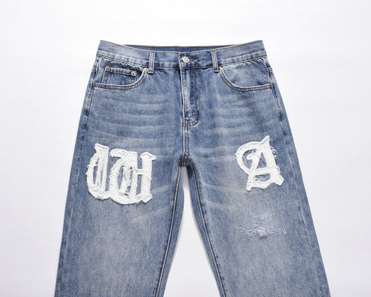 Pantalones Vaqueros Desgastados con Parches y Detalles Rotos - Image 7