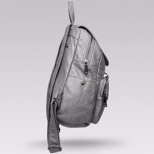 Mochila de Cuero Suave Versátil para Viajes y Uso Diario - Image 17