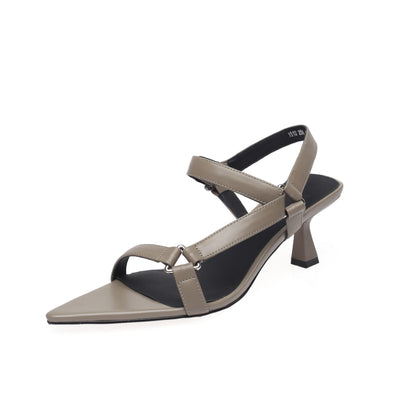 Sandalias de Tacón Stiletto Punta Afilada con Hebilla Triangular y Correa al Tobillo - Image 14