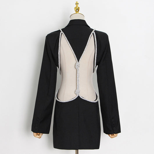 Blazer Occidental Ajustado con Halter y Botón Frontal - Image 8
