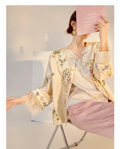 Blusa Larga Estilo Chino Premium con Bordado y Estampado Artesanal - Image 17