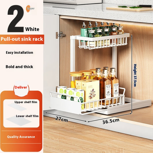 Organizador Extraíble para Fregadero con Estantes Ajustables y Almacenamiento Multiuso - Image 7