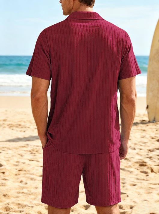 Conjunto Casual de Camisa con Botones y Shorts para Hombre - Image 28
