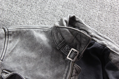 Chaqueta de Cuero para Motociclista con Bolsillos de Negocios - Image 14