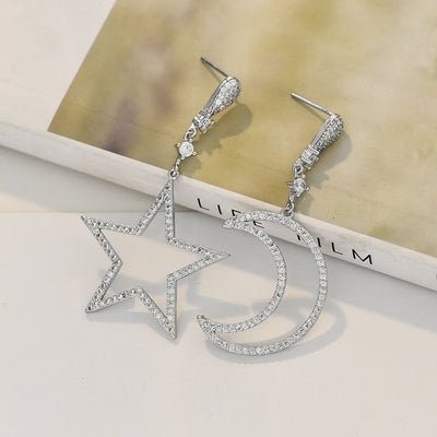 Aretes Asimétricos Luna Estrella para Mujer - Image 9