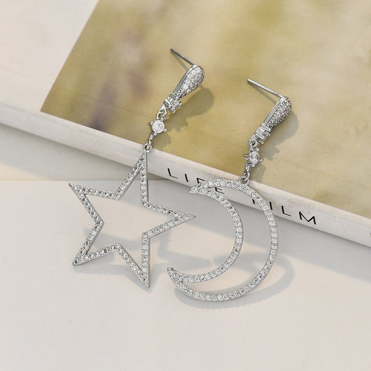 Aretes Asimétricos Luna Estrella para Mujer - Image 9